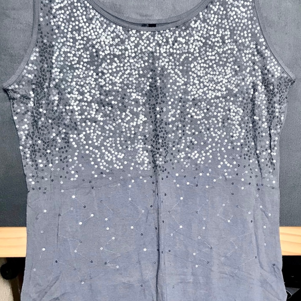 Maurices, gray tank, sequins on the top
